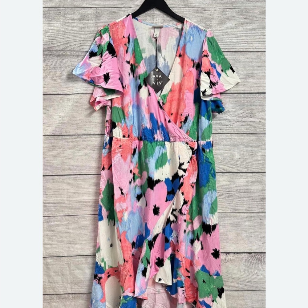 Women's Multicolor Floral Wrap Dress